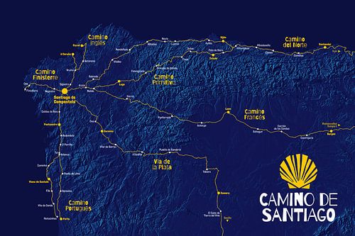 Camino de Santiago Kaart | Sint Jacobsroute van ViaMapia