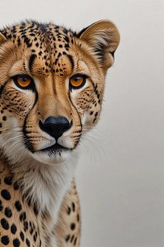 Intense Gaze of a Majestic Cheetah by De Muurdecoratie