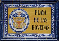 Keramisch paneel in een bezienswaardigheid in Cartagena de Indias, Colombia
