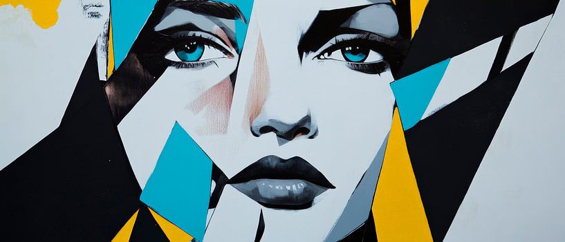 Moderne portretkunst in kleuren van Poster Art Shop