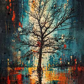 Boom in een explosie van kleuren van Geert Van Baelen