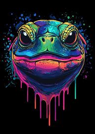 Colourful turtle in pop art style with drop effect by Pixelbull Design