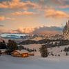 Sfeervolle zonsondergang op de Seiser Alm van t.ART