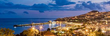 Panorama of Funchal on Madeira at night by Werner Dieterich