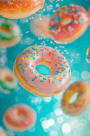 Colourful donuts with a floating effect by Poster Art Shop