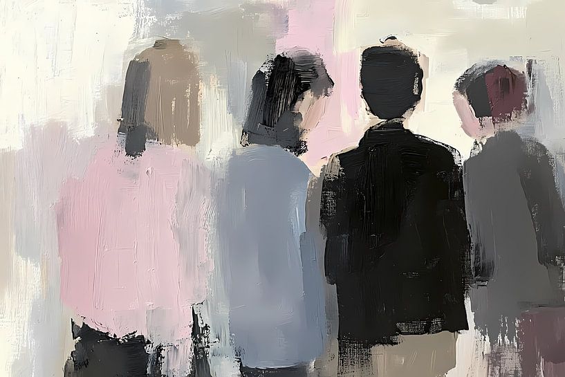 Abstrakte Silhouetten von vier Personen von Art & Soul Creations