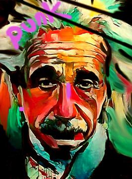 Albert Einstein PUNK Klassieke Pop Art PUR  van Felix von Altersheim