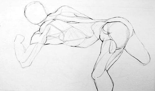 Lines drawing of a human being.