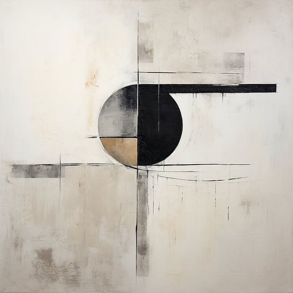 Cirkel en Lijnen van Abstract Schilderij