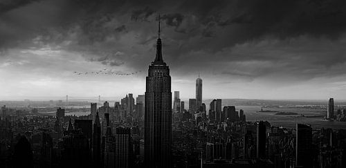 Stadsaanzicht New York zwart-wit.....