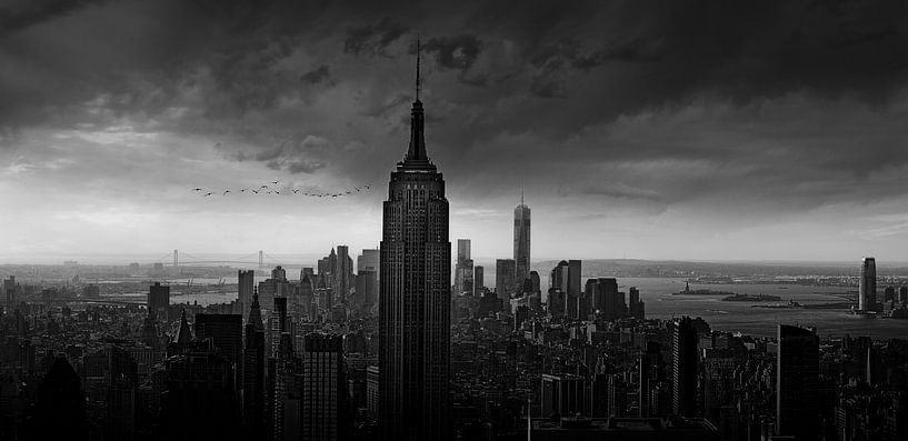 Stadtansicht New York schwarz-weiß..... von Wim Schuurmans