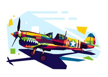 P-40 Warhawk in WPAP Illustratie van Lintang Wicaksono