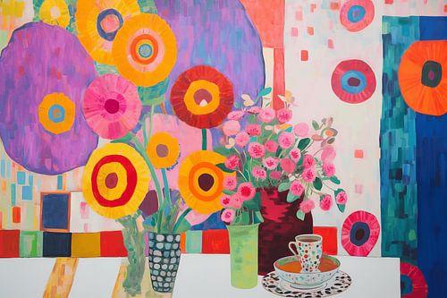 Super colourful and playful still life