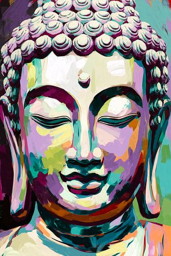 Kleurrijke Boeddha in moderne stijl