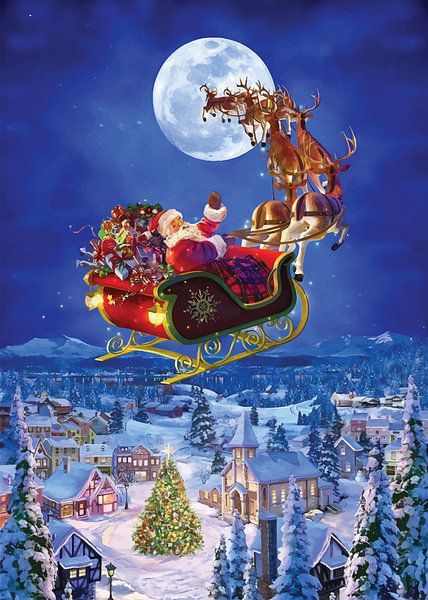Une nuit de Noël magique Père Noël par PublicArt77
