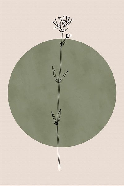 Wabi-sabi botanische bloem Japandi nr. 5 van Dina Dankers