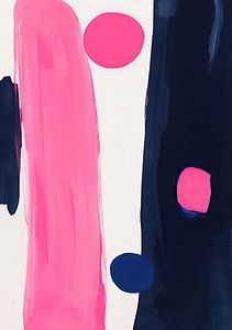 Abstraktes Gemälde Kunstdruck Modern Blau Rosa
