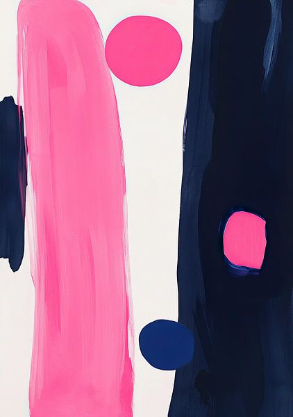 Abstraktes Gemälde Kunstdruck Modern Blau Rosa von Niklas Maximilian