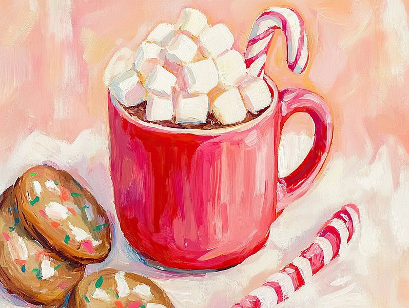 Weihnachtsschokolade | Weihnachtsbecher Rot von Wunderbare Kunst