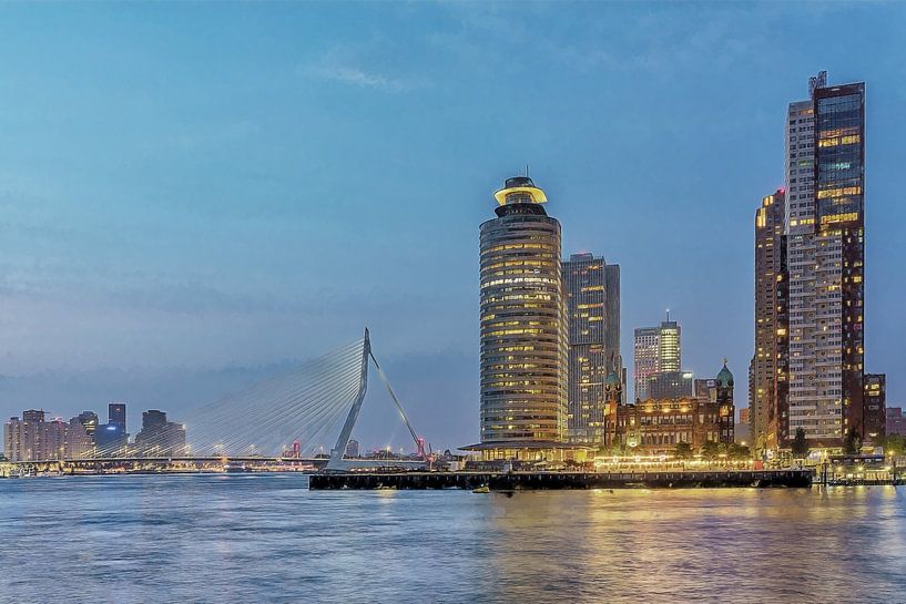 Rotterdam Erasmusbrug olie verf look van Marcel Kieffer