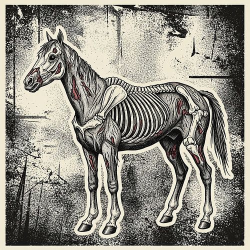 Equin mort-vivant Vintage Dark Fantasy