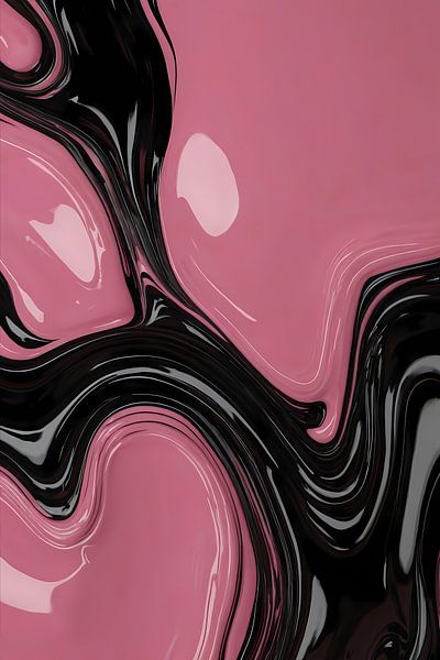 Pink and Black Dynamic Abstract Design by Art & Soul Creations