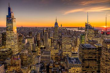 Les lumières de New York au coucher du soleil sur Kristian Goretzki