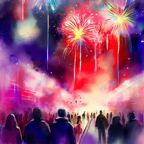 Feestelijk nieuwjaarsvuurwerk