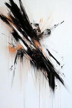 Dynamic splashes of colour in black and gold by Poster Art Shop