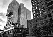 Rotterdam kop van zuid in zwart wit van Marjolein van Middelkoop thumbnail