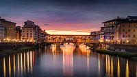 Florence : le Ponte Vecchio au coucher du soleil par Rene Siebring Aperçu