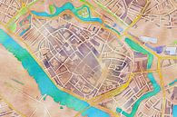 Kleurrijke kaart Deventer von Maps Are Art Miniaturansicht