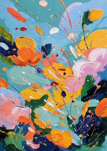 Fauve Flowers - Dynamic Abstract Painting by Niklas Maximilian