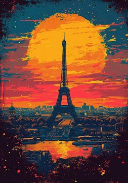 Paris Eiffel Tower France Pop Art by Niklas Maximilian