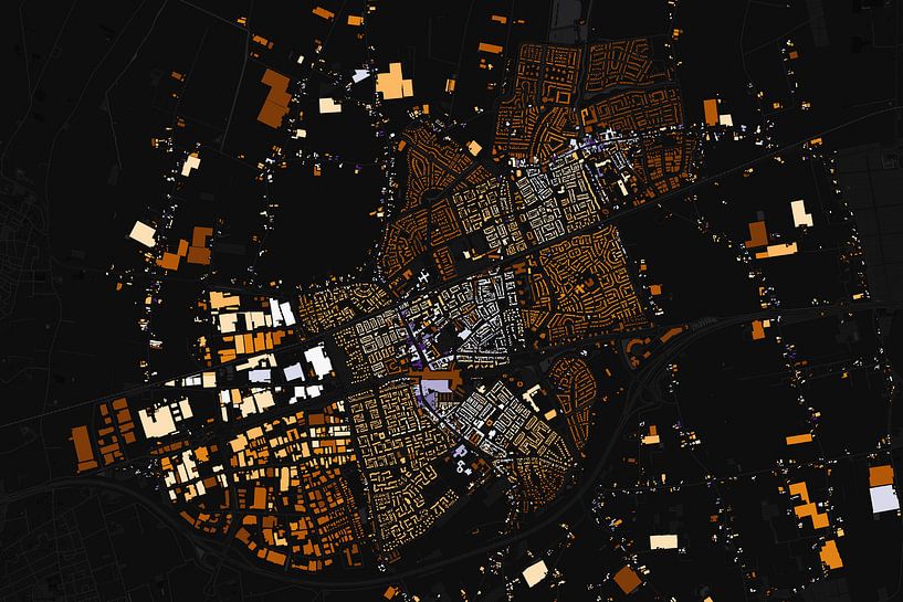 Kaart van Etten-Leur abstract van Maps Are Art