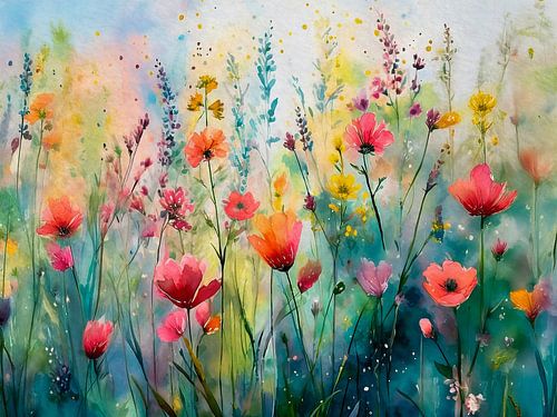 Sommerliche und elegante Blumenfeldmalerei