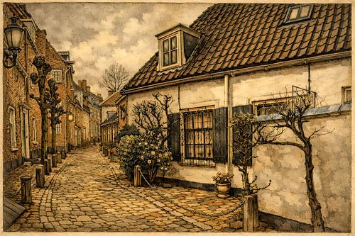 Wall houses historic Amersfoort last century 05 by Watze D. de Haan