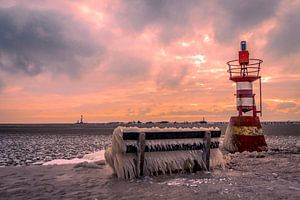 Enkhuizen im Winter an der Waterfront in Nordholland