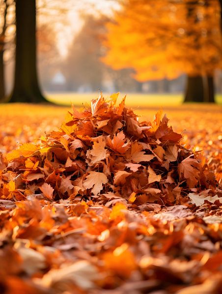Stapels bladeren in de herfst V3 van drdigitaldesign