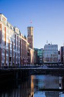 Pastel-coloured buildings in Hamburg, Germany