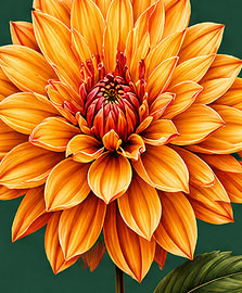 Goldorangefarbene Dahlienblüte von MPROJECT