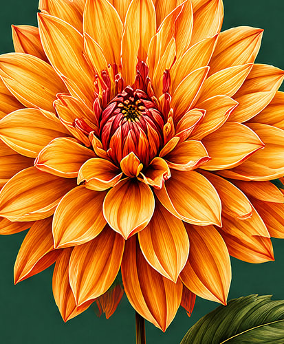 Golden Orange Dahlia Blossom