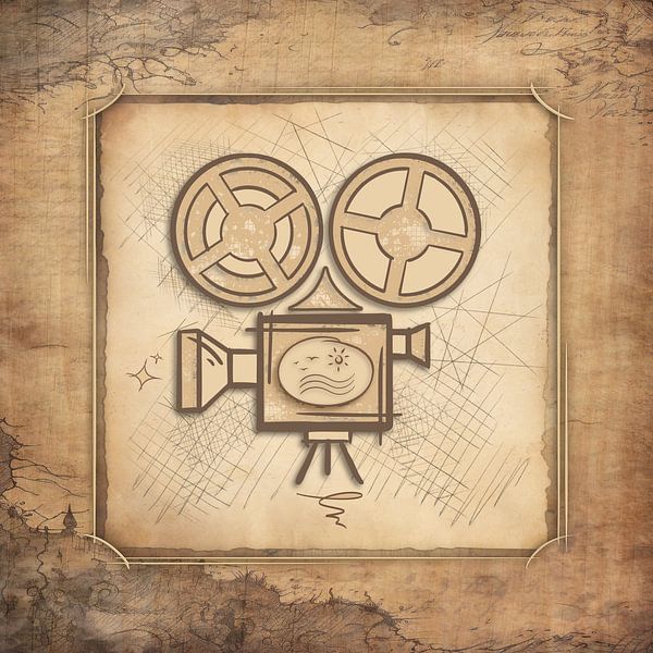 Vieux projecteur de film, art vintage pour cinéastes : acteurs, réalisateurs, cameramen par SergeivoArt
