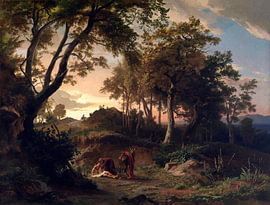 Johann Wilhelm Schirmer, Bon Samaritain - 1857 sur Atelier Liesjes