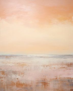 Quiet Horizon | Abstract Peach sur Peinture Abstraite