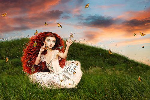 The girl with the butterflies