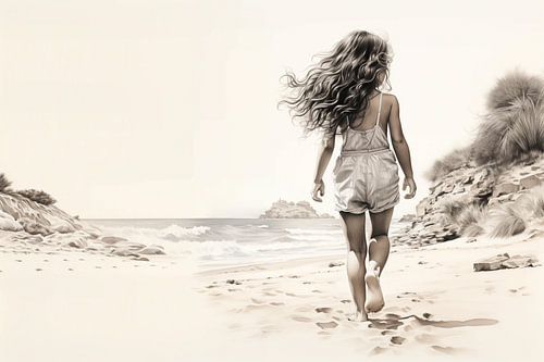 Meisje aan het strand