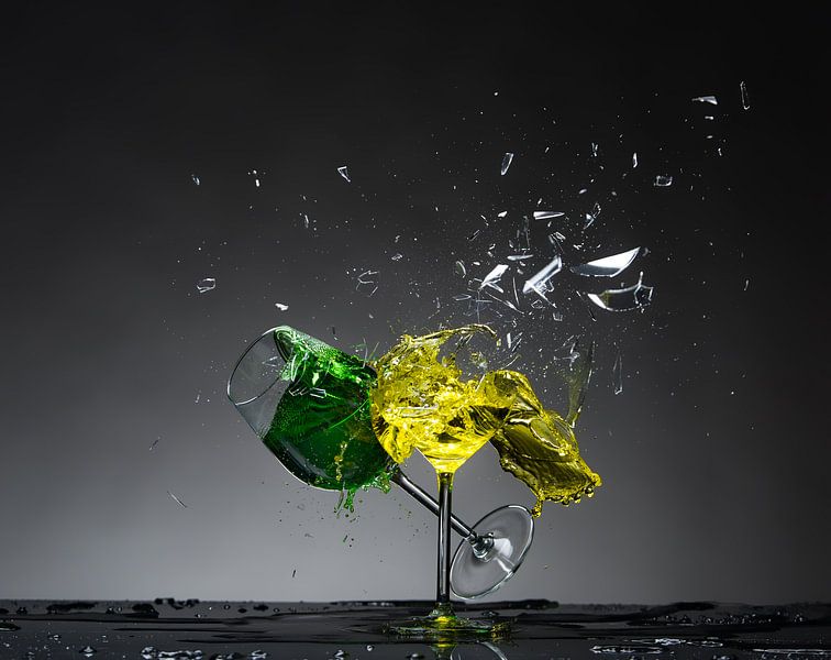 Shattered Glass - vert sur jaune par Alex Hiemstra