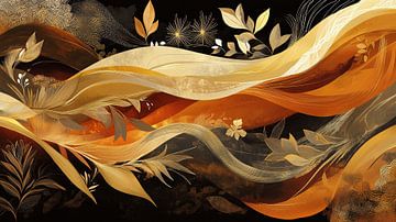 Waves Leaves | Creme Gold Leaves