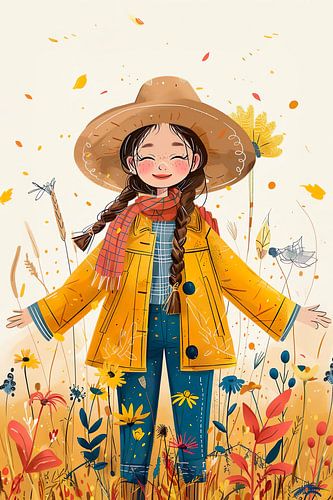 Kleurrijk meisjes portret